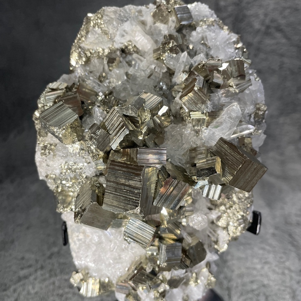TOP QUALITY ALL NATURAL PYRITE & CLEAR QUARTZ CLUSTER XTRA CHUNKY GOLD-6”x4”x3”